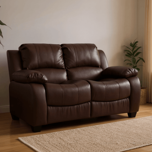 Valerie Brown Leather Modern 3+2+1 Seater Sofa Set - Furniture Instore