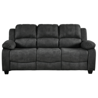 Valerie Charcoal fabric 3 Seater sofa on white back ground