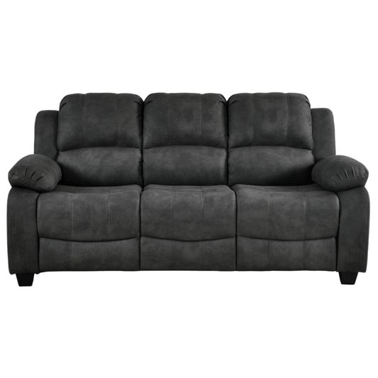 Valerie Charcoal fabric 3 Seater sofa on white back ground