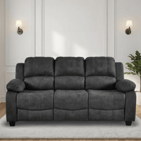 Valerie Charcoal fabric 3 Seater sofa on white back ground