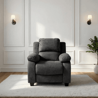 Valerie Charcoal single chair in living room.