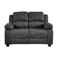 Valerie Charcoal fabric 2 Seater sofa on white back ground