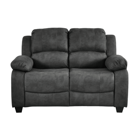 Valerie Charcoal fabric 2 Seater sofa on white back ground