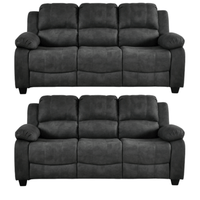 Valerie Charcoal fabric 3 Seater sofa on white back ground