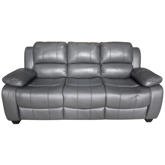 Gray leather sofa on a white background