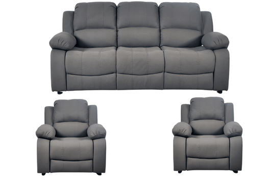Valerie Grey Fabric Sofa Modern 3+1+1 Seater Sofa Set - Furniture Instore