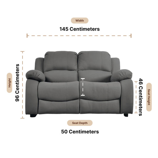 Valerie Grey Leather 2 Seater Sofa - Furniture Instore
