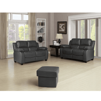Valerie Grey Leather 2+2 Seater Sofa Set - Furniture Instore