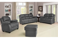 Valerie Grey Leather 3 Seater Sofa - Furniture Instore