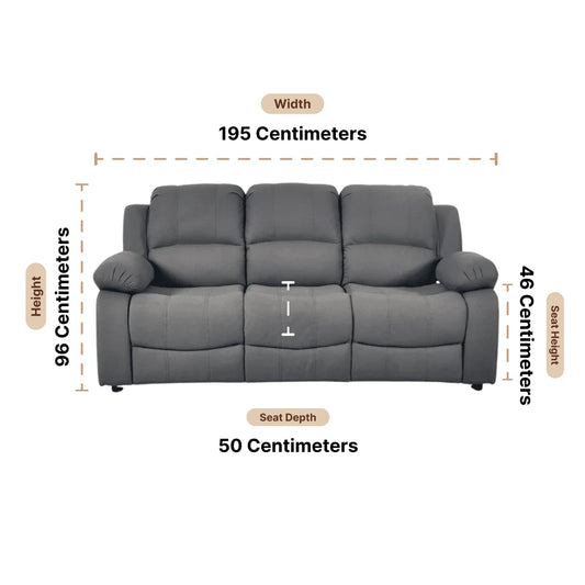 Valerie Grey Leather 3 Seater Sofa - Furniture Instore