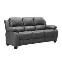 grey leather 3 seater sofa