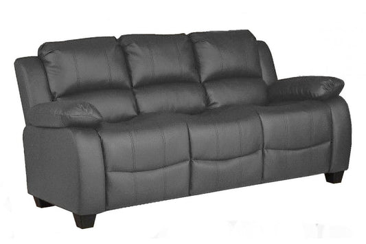 Valerie Grey Leather 3 Seater Sofa - Furniture Instore