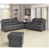 Valerie Grey Leather 3+2 Seater Sofa Set - Furniture Instore