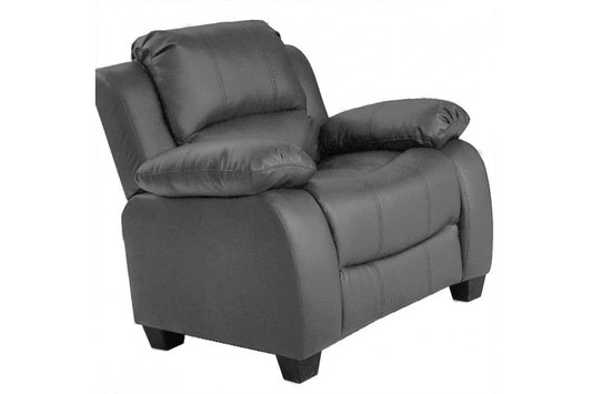 Valerie Grey Leather Armchair - Furniture Instore