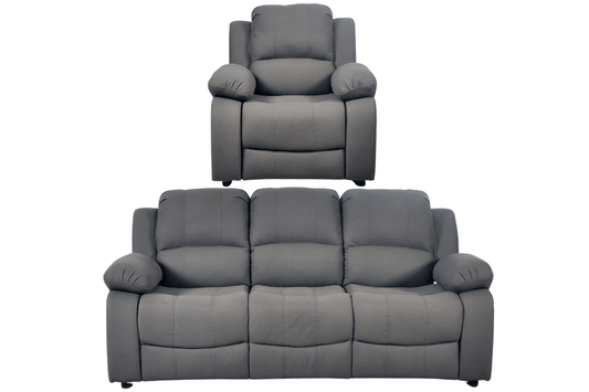 Valerie Grey Fabric Sofa Modern 3+1 Seater Sofa Set - Furniture Instore
