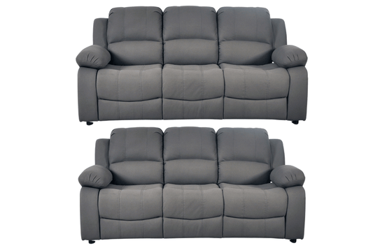 Valerie Grey Fabric Sofa Modern 3+3 Seater Sofa Set - Furniture Instore