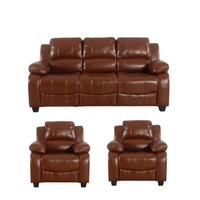 Valerie Tan Leather Modern 3+1+1 Seater Sofa Set - Furniture Instore