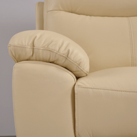 Vantage Cream armchair, close-up view in room setting, modern and comfortable living room seating