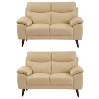 Vantage Cream 2+2 sofa set, front view on white background, modern and cozy living room seating