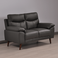 Vantage Grey 2-Seater Sofa angled view in living room set, highlighting cushions, fabric texture, and modern design details