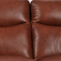 Vantage Tan 3-Seater Sofa close-up in living room set, highlighting cushions, fabric texture, and modern design details