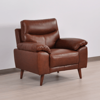 Vantage Tan Armchair, angled view in roomset, modern sofa chair, stylish and comfortable seating