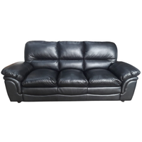 black leather outlet 3 seater sofa