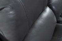 Verona Close-up of gray leather car seat with stitching details