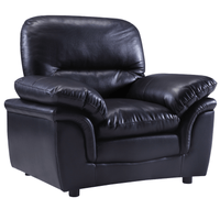 Verona Black Leather 3+2+1 Seater Sofa Set - Furniture Instore