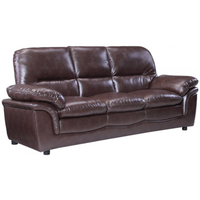 Brown leather sofa on a white background