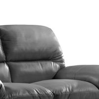 Gray leather recliner chair on a white background