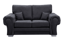Verona High Back Black Fabric 2+1 Seater Sofa Set - Furniture Instore