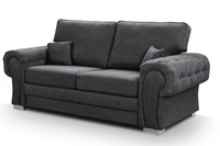 Verona High Back Black Fabric 3+1 Seater Sofa Set - Furniture Instore