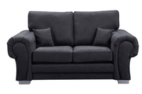 Verona High Back Black Fabric 3+2+1 Seater Sofa Set - Furniture Instore