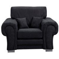 Verona high back black fabric armchair, front facing on a white background
