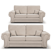 Verona High Back Cream Fabric 3+2 Seater Sofa Set - Furniture Instore