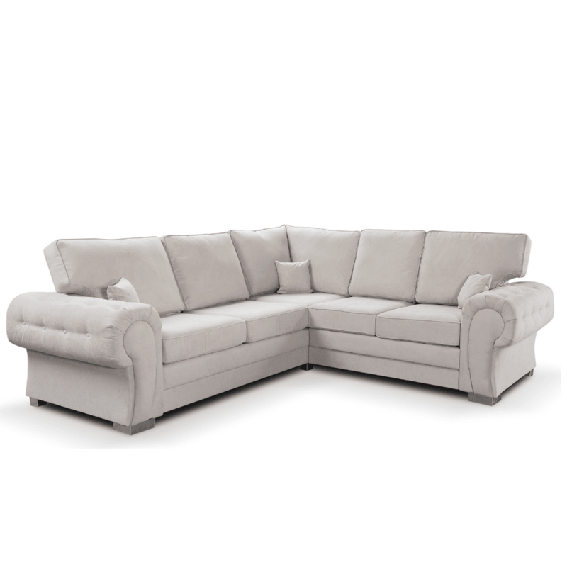 Gray sectional sofa on a white background