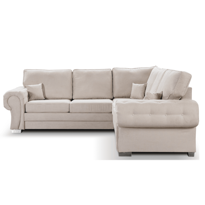 Beige sectional sofa on a white background