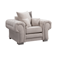 Verona scatter back grey armchair displayed at an angled view on a plain white background, showing full chair design.