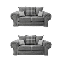 Verona Scatter Grey Fabric 2+2 Seater Sofa Set - Furniture Instore