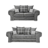 Verona Scatter Grey Fabric 3+2 Seater Sofa Set - Furniture Instore