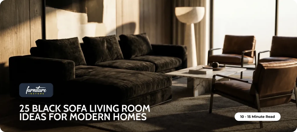 25 Black Sofa Living Room Ideas for Modern Homes - Furniture Instore