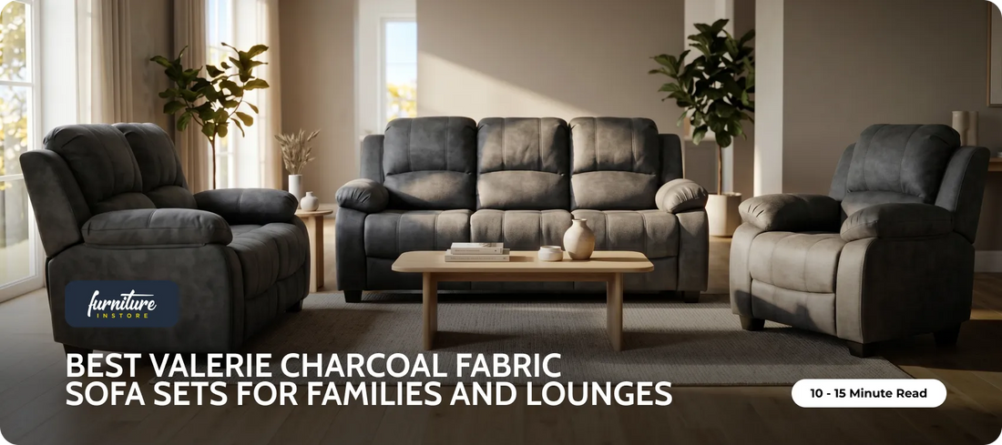 Best Valerie Charcoal Fabric Sofa Sets for Families and Lounges