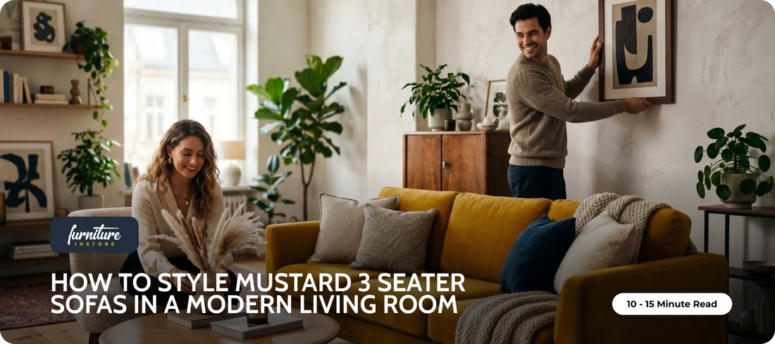 How to Style Mustard 3 Seater Sofas in a Modern Living Room