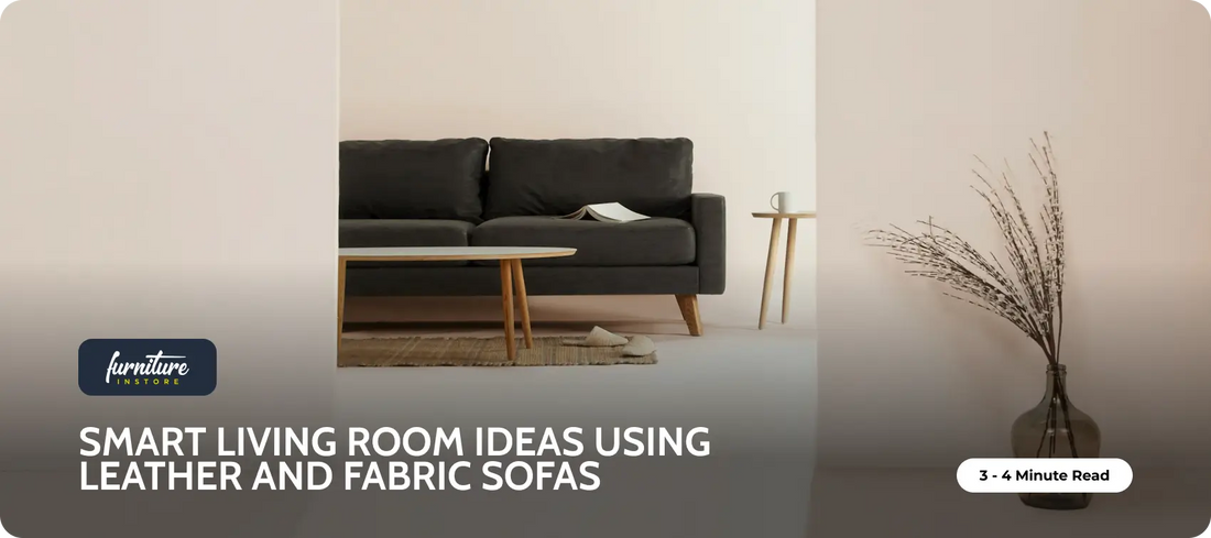 Smart Living Room Ideas Using Leather and Fabric Sofas