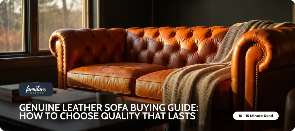 Genuine Leather Sofa Buying Guide: How to Choose Quality That Lasts - Furniture Instore