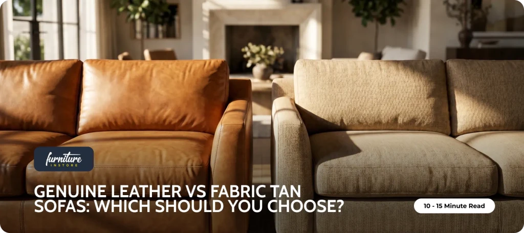 Genuine Leather vs Fabric Tan Sofas: Which Should You Choose? - Furniture Instore