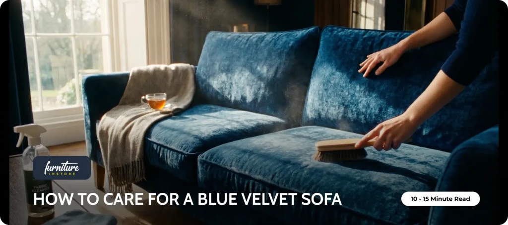 How to Care for a Blue Velvet Sofa - Furniture Instore