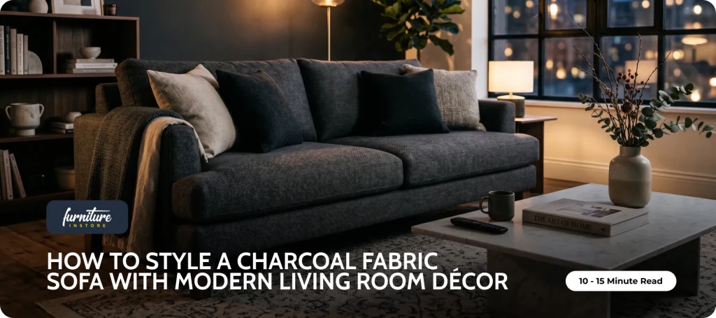 How to Style a Charcoal Fabric Sofa in Any Modern Room - Furniture Instore