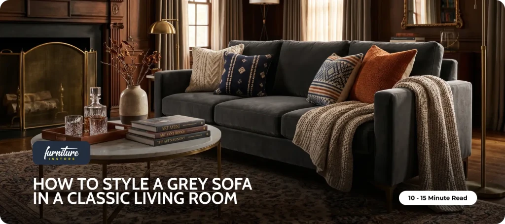How to Style a Grey Sofa in a Classic Living Room - Furniture Instore